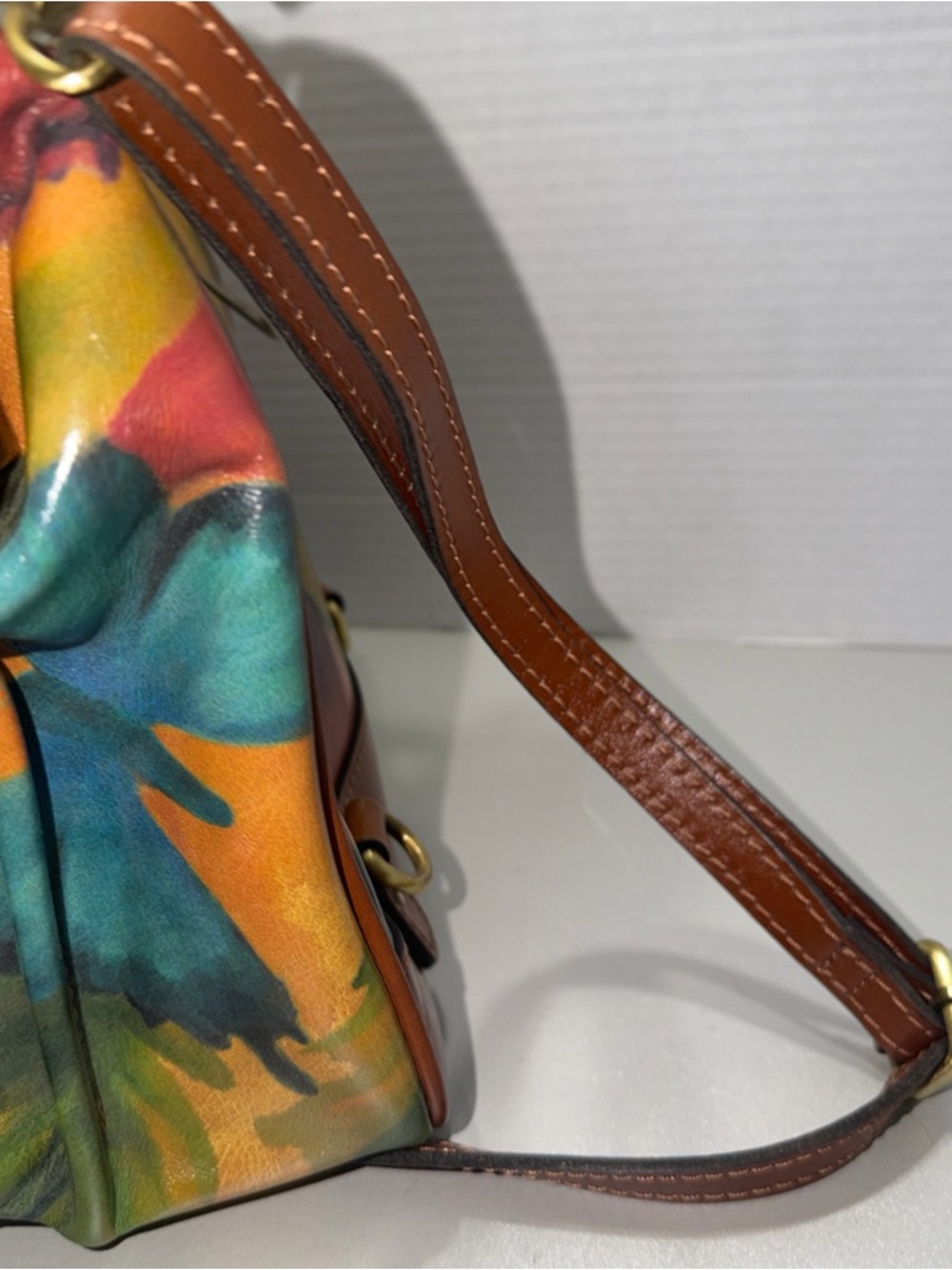 RARE Patricia Nash Eloise Convertible Frame Bag Watercolor Floral & butterflies - Picture 7 of 12